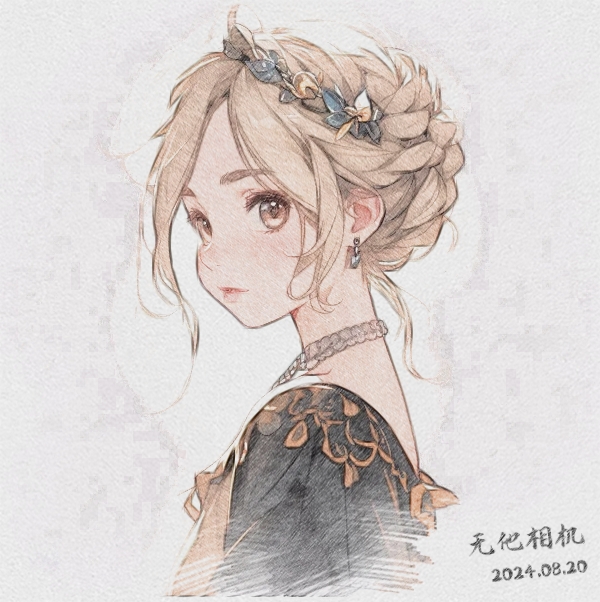 女孩  素描
