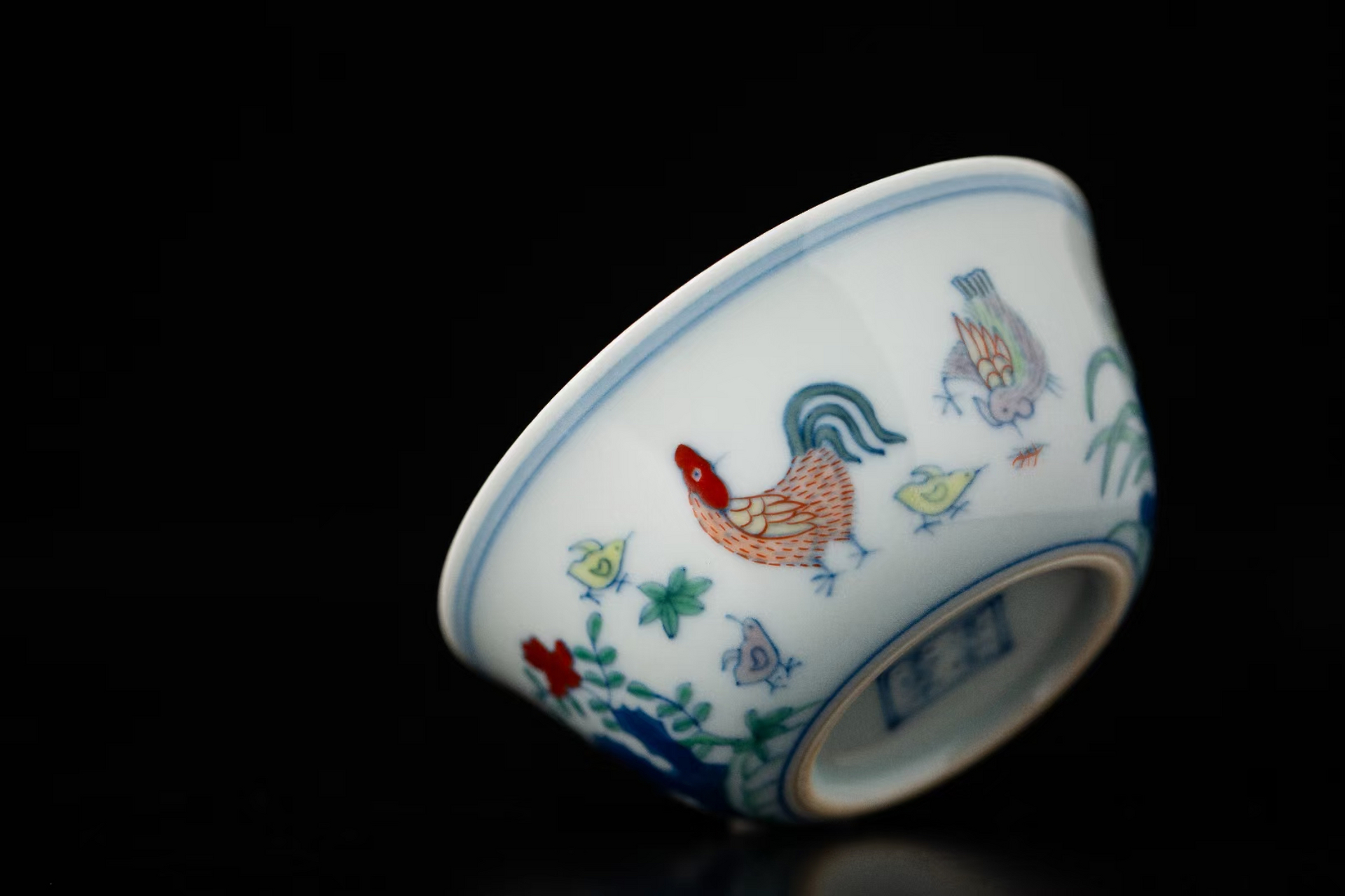 经典复刻刘益谦拍卖款斗彩手绘鸡缸杯景德镇仿古手工胎精工手作珍藏