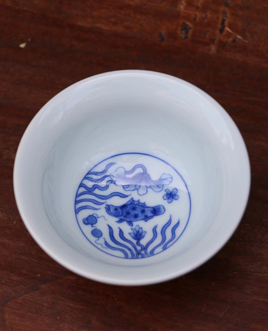 斗彩手绘工艺鱼藻纹经典茶器两才盖碗永乐压手杯大壶承果盘景德镇一线