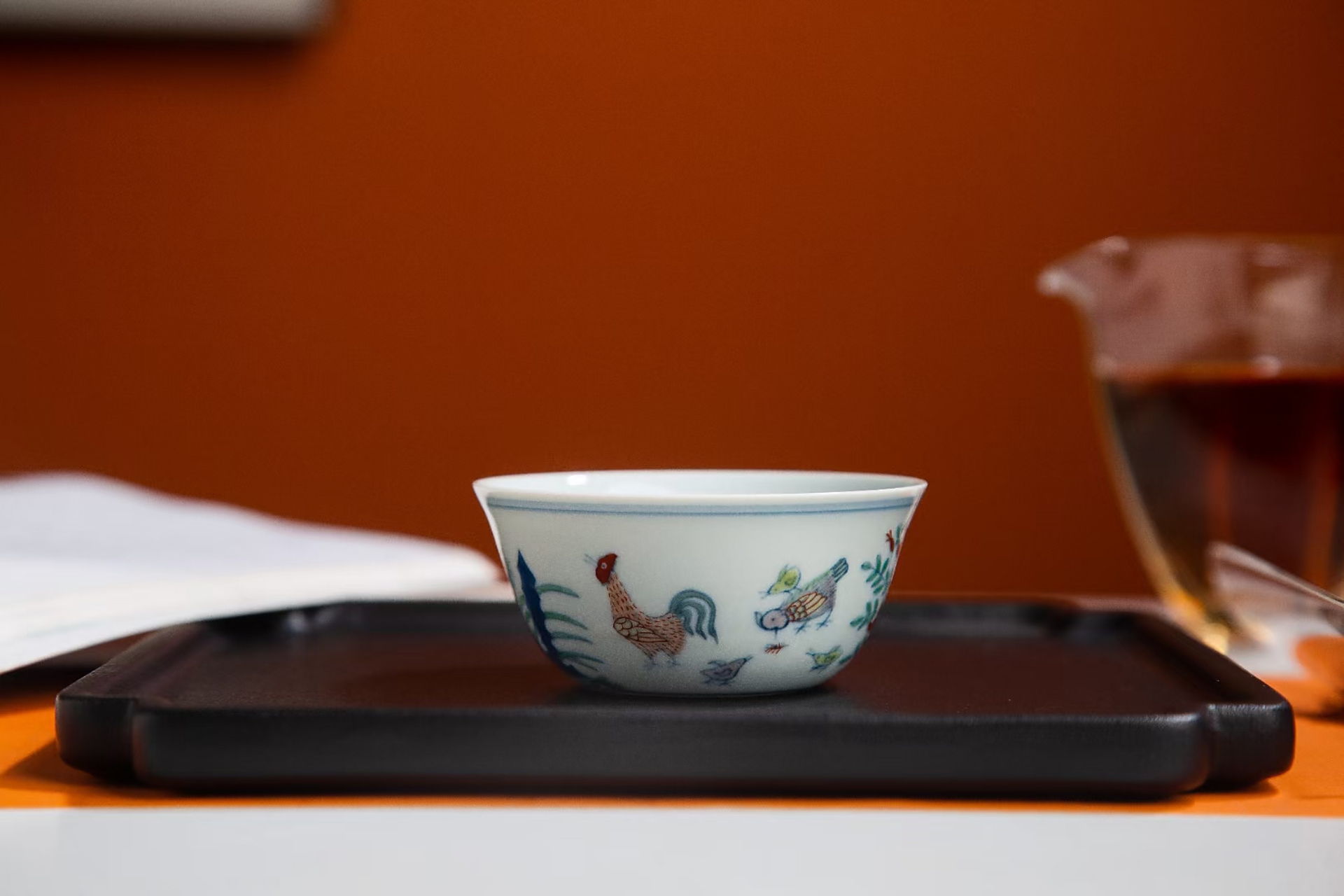 经典复刻刘益谦拍卖款斗彩手绘鸡缸杯景德镇仿古手工胎精工手作珍藏