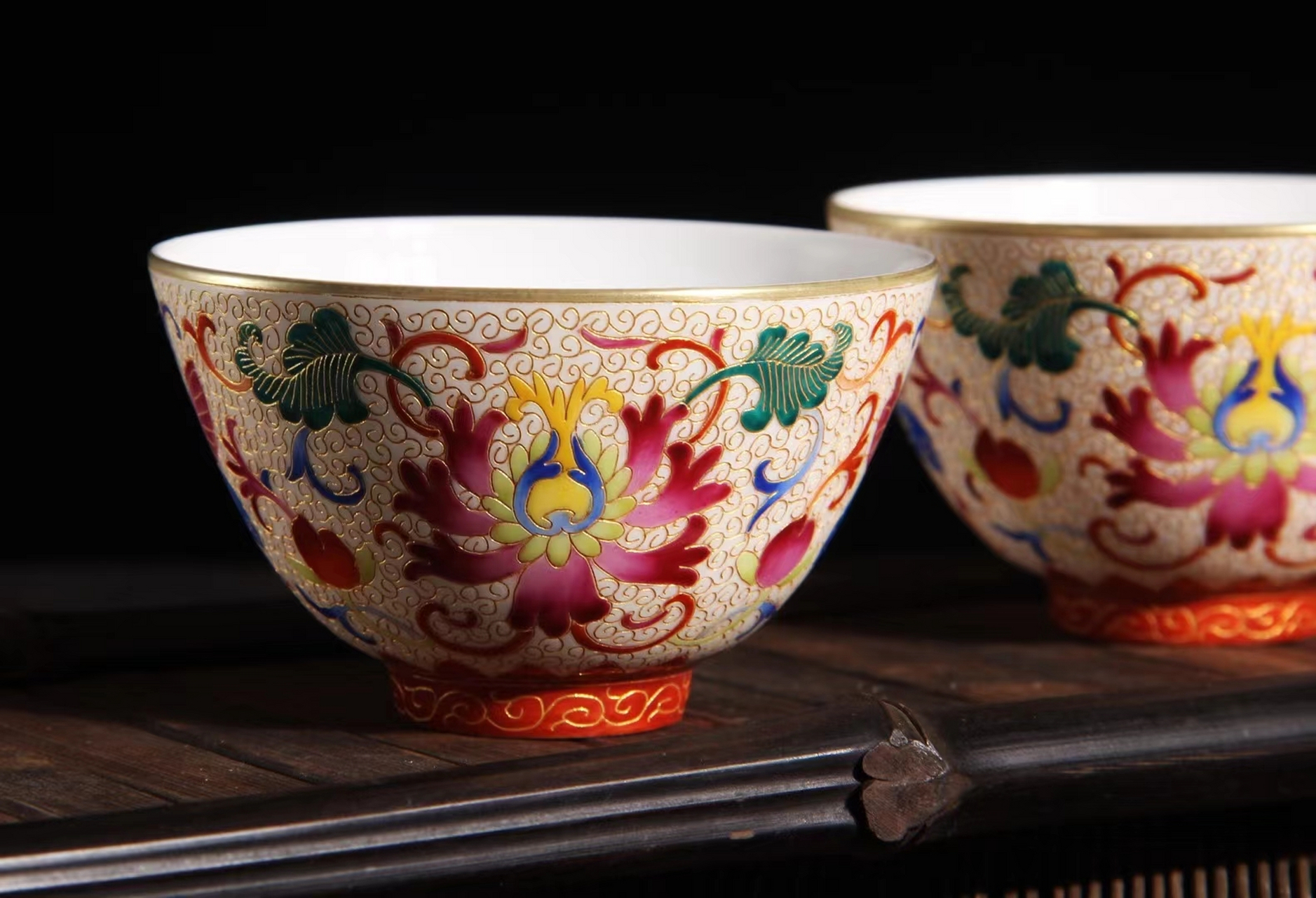 景德匠人传承工艺掐丝珐琅彩马蹄三才盖碗茶具功夫泡茶壶高端珍藏茶器