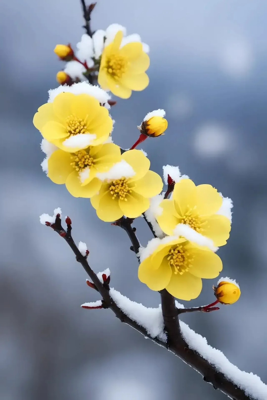 黄色的梅花与白雪皑皑的美景  哈喽亲们,给你们分享一下我在寒冬里