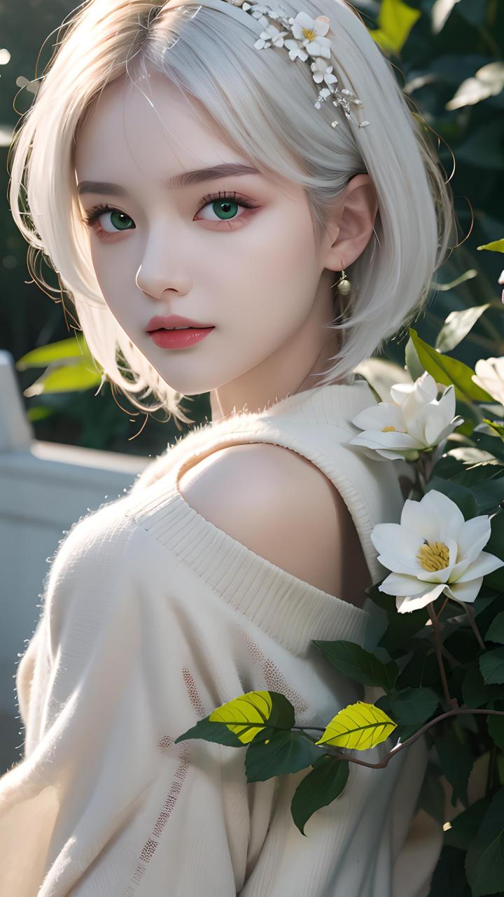 白发绿眼的女孩,还会觉得好看吗?#分享秋日好天气