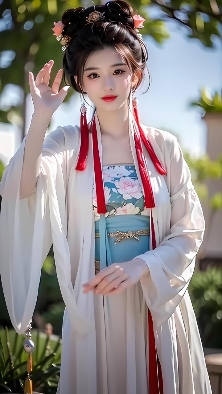 可爱美丽的国风女孩,ai绘画,风格:古装汉服  #我的旅行日记# #每日