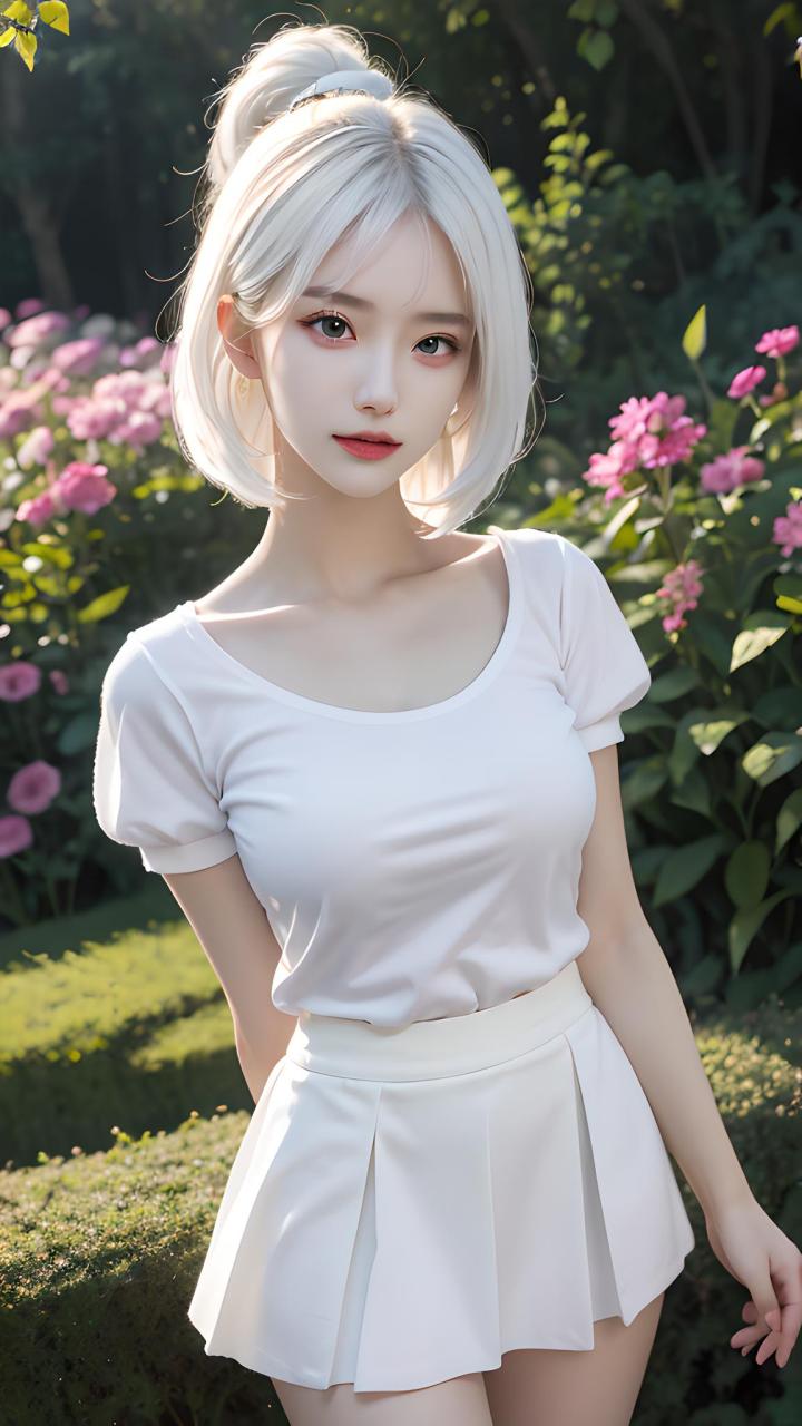 清纯可爱的白发女孩,你觉得她漂亮吗?