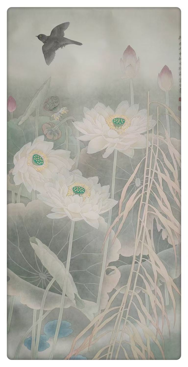 白露收残月,清风散晓霞 杨荣生 工笔荷花作品系列