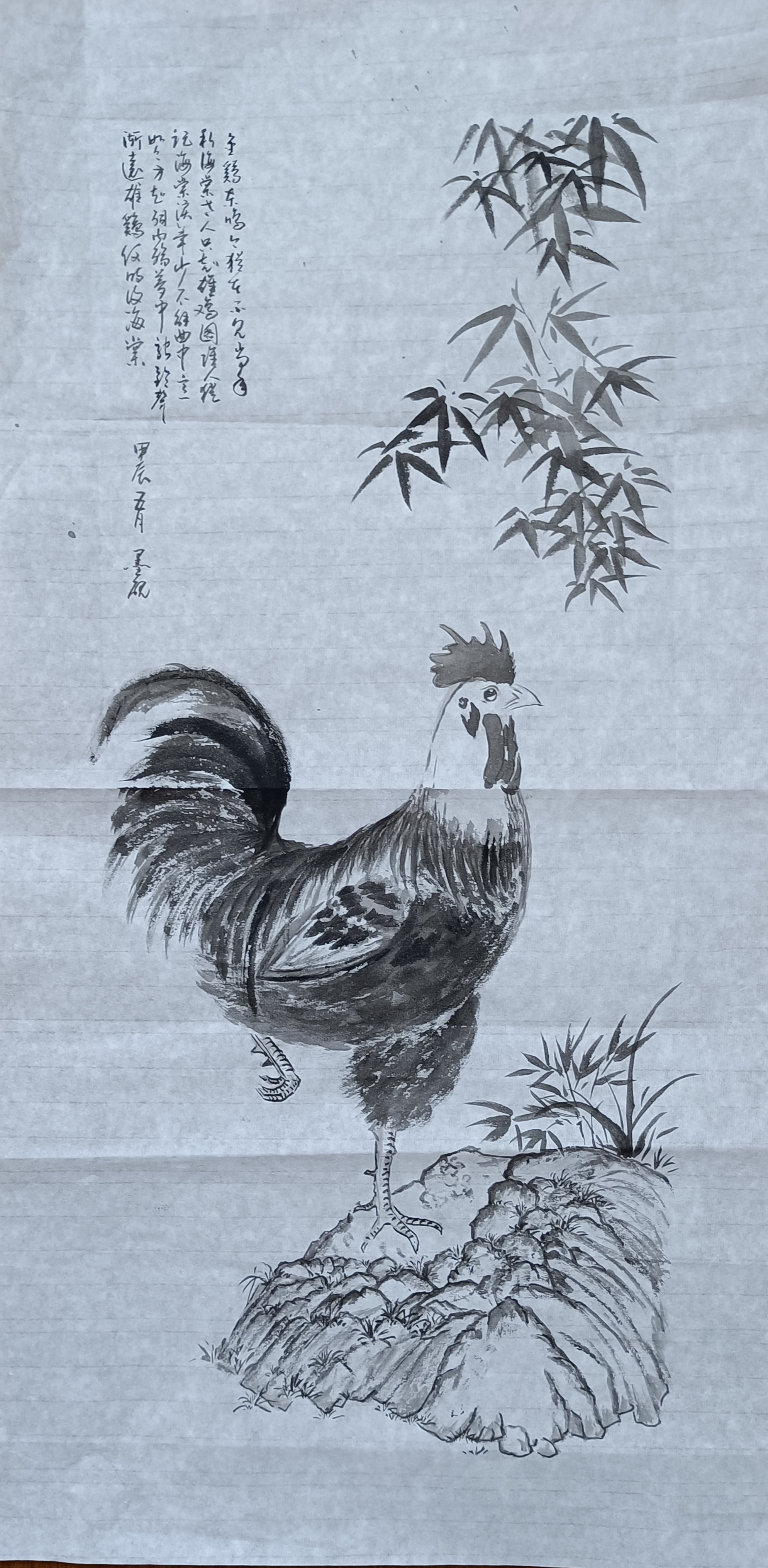 不仅牢记他日东方雄鸡报晓日,更可铭心往昔海棠尚流泪.