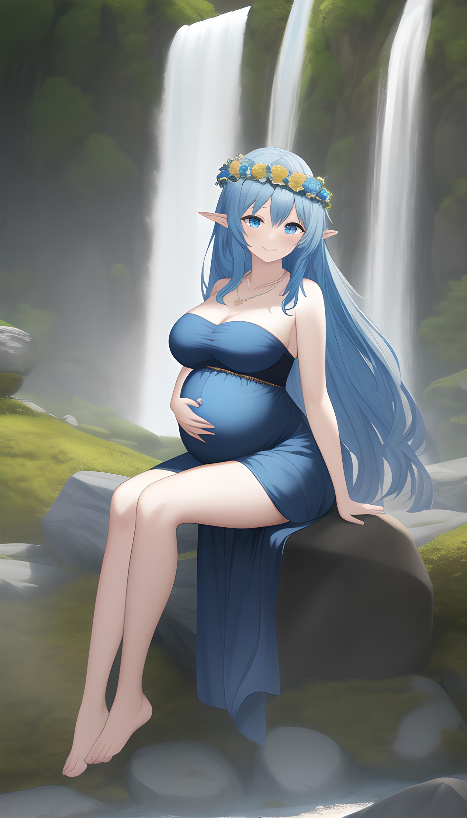 宁静,让我想起了那位坐在石头上的小姐姐,她温柔地抚摸着怀着孕的肚子