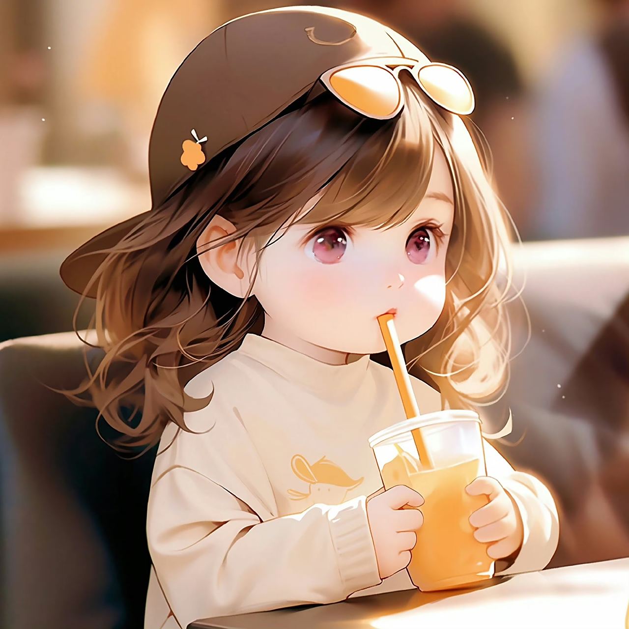 动漫头像和壁纸# 夏日最后一杯奶茶,萌萌可爱的女生头像