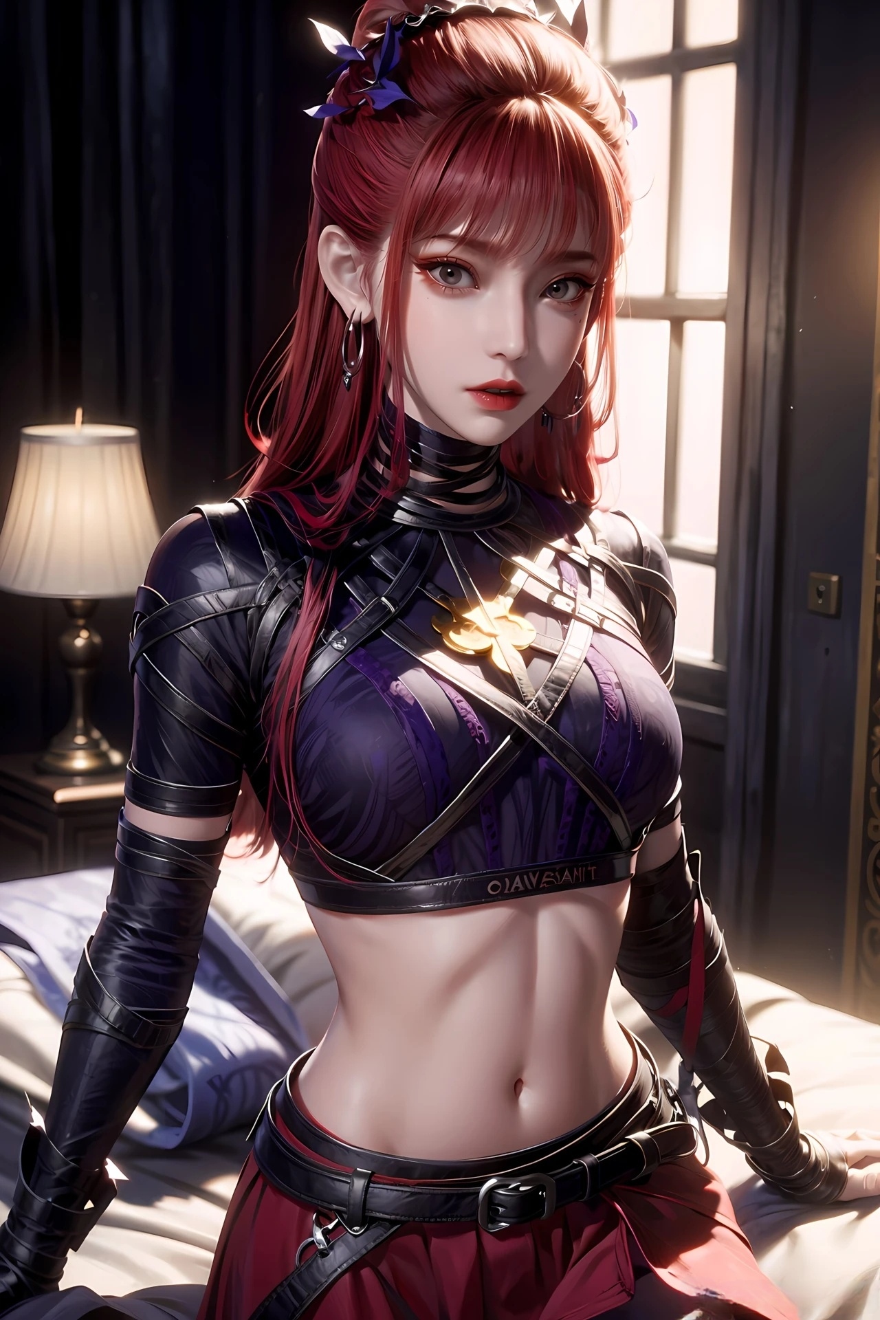 国漫女神# 极品马甲线的红发女神将臣,这马甲线需要练多久呢?