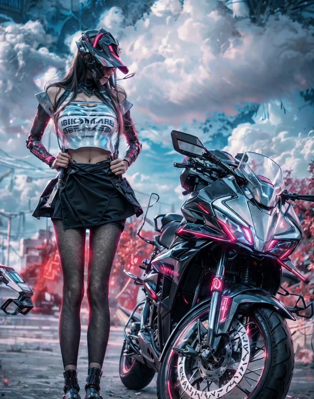 百度ai绘图黑科技# 炫酷的机车女孩,是你心中喜欢的女孩吗?