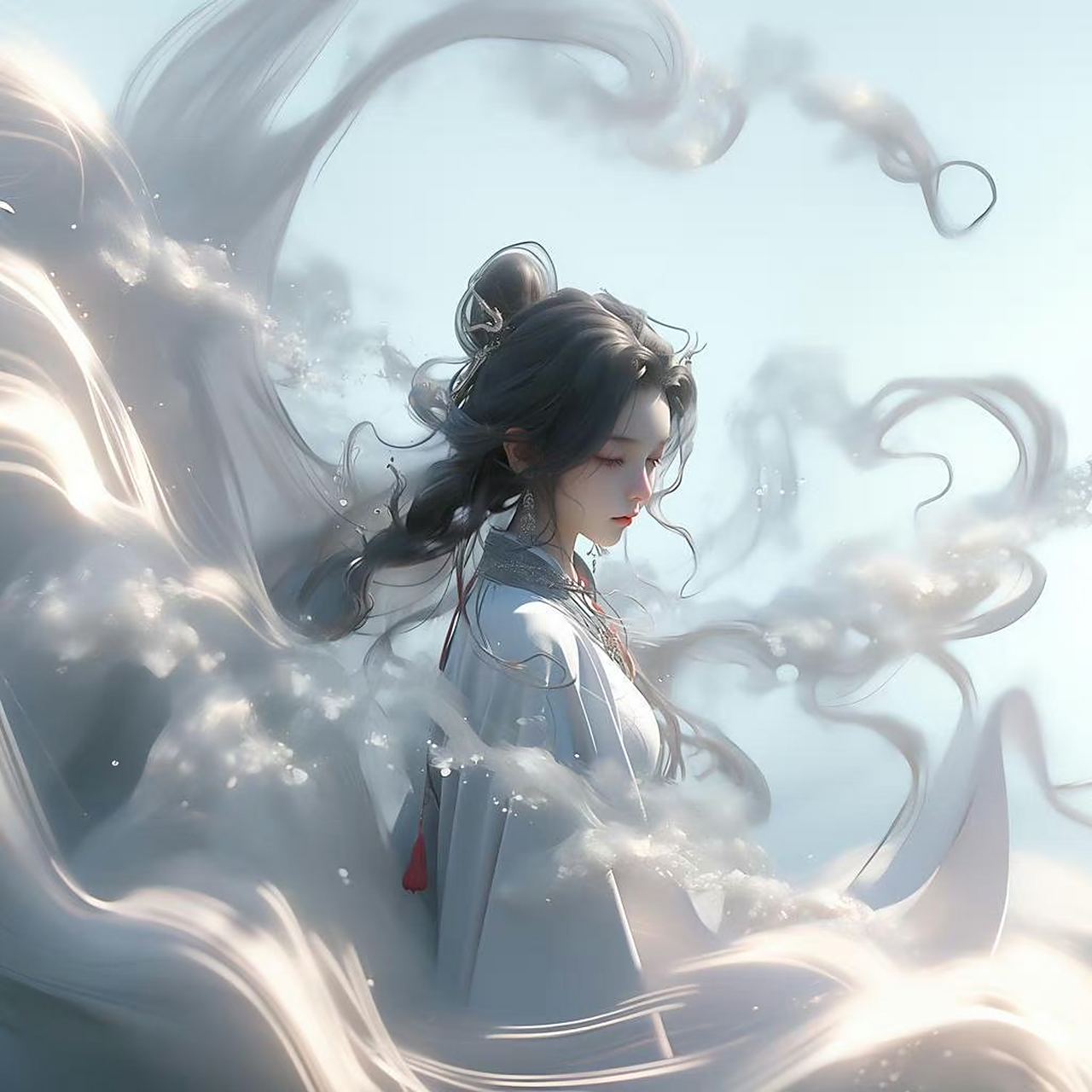 动漫头像和壁纸# 今日巧遇一幅古风女生头像,婉约间流露出的柔美与