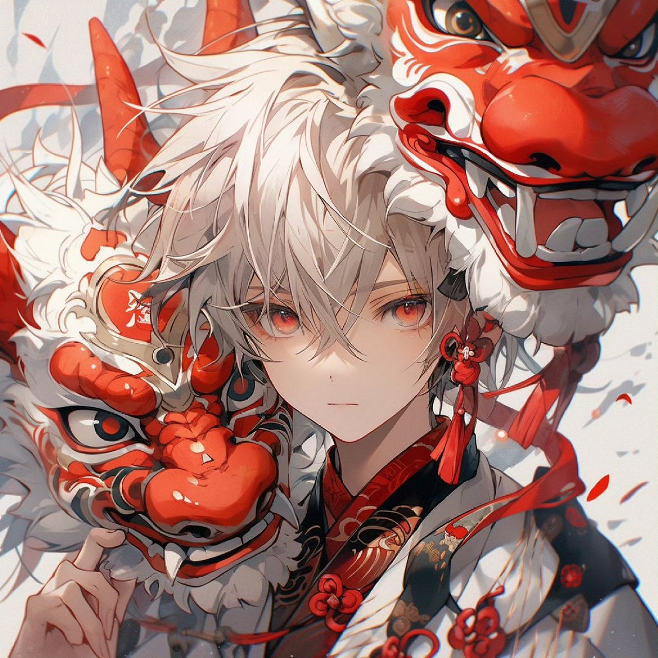 动漫头像和壁纸# 狐狸面具男生专属头像,等待你来领取哦!