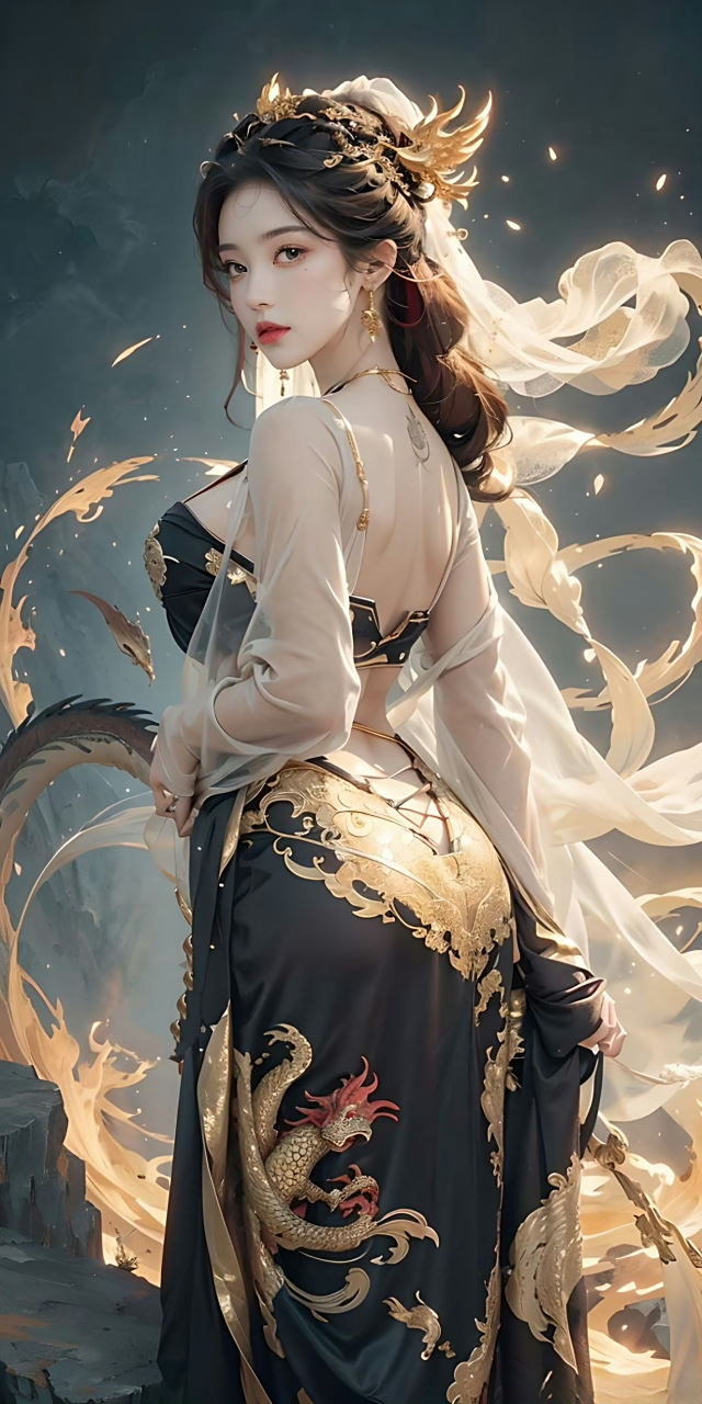 ai绘画# 古风美少女,尽显完美的身材.