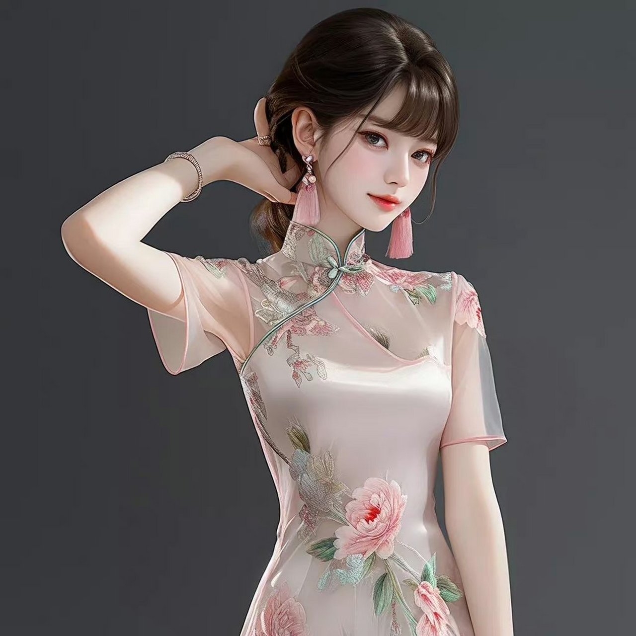 古风旗袍女生头像#ai绘画