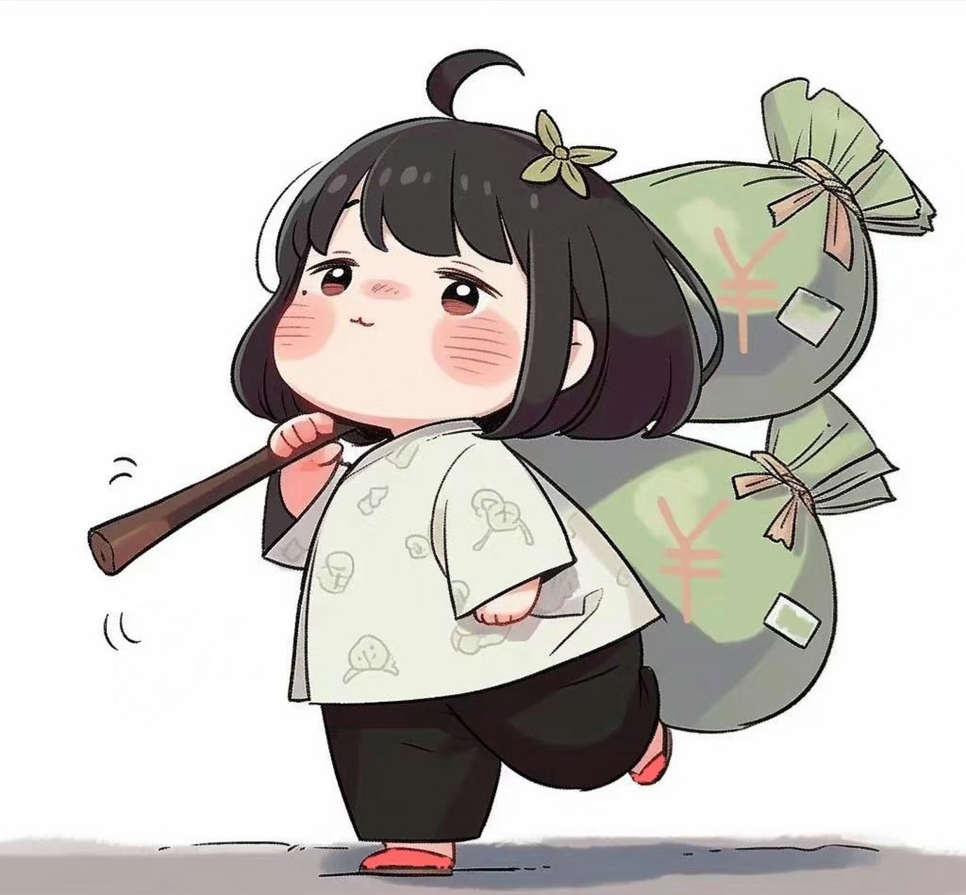 金秋图文动态创作节# #动漫头像和壁纸# 搞钱发财暴富系列萌娃头像