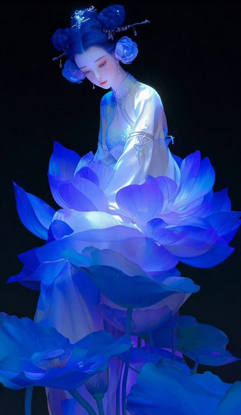 动漫头像和壁纸# 幽蓝雅致古风女生壁纸 6767,喜欢的话记得来