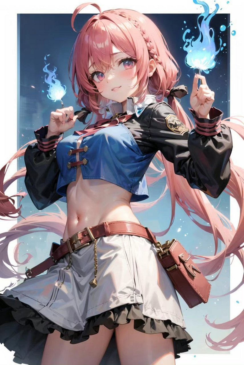 ai绘画# 少女拥有了异火海心焰