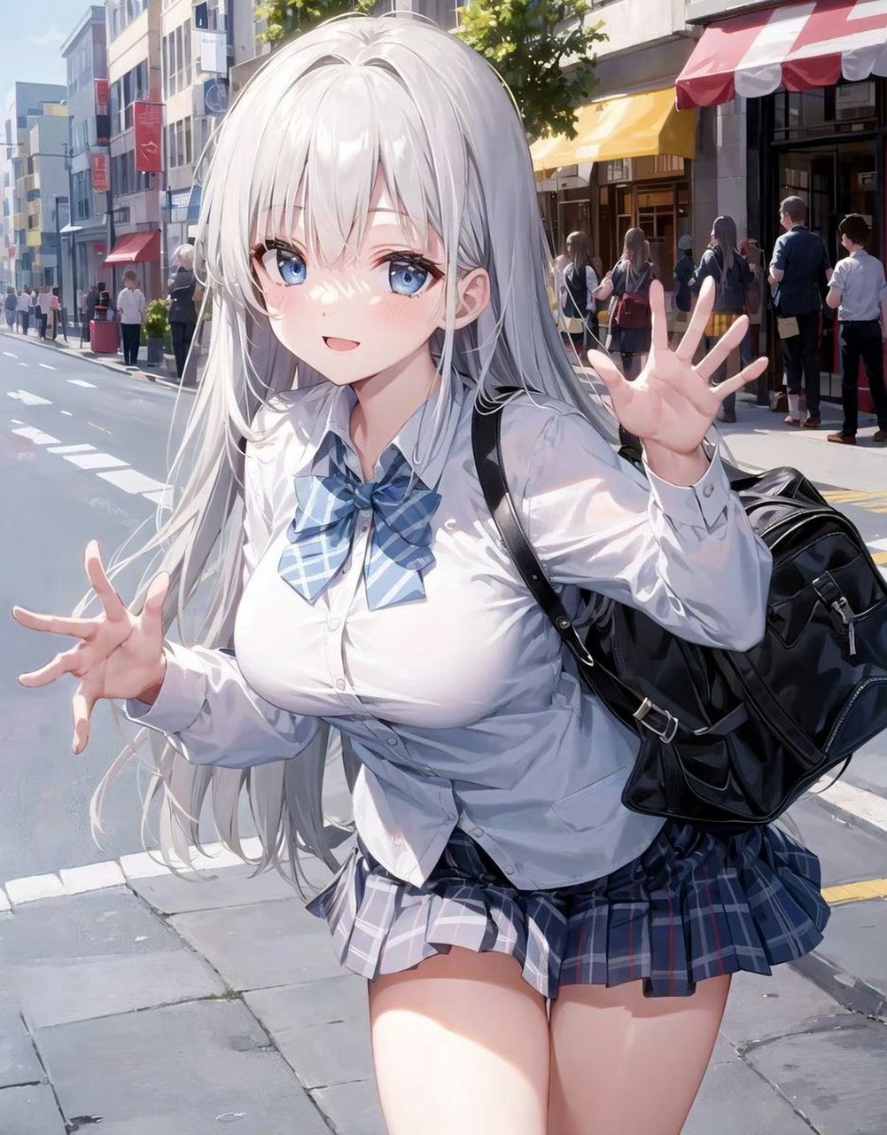 百度ai绘图黑科技# 清纯可爱的银发萝莉少女.是不是有点心动了啊?