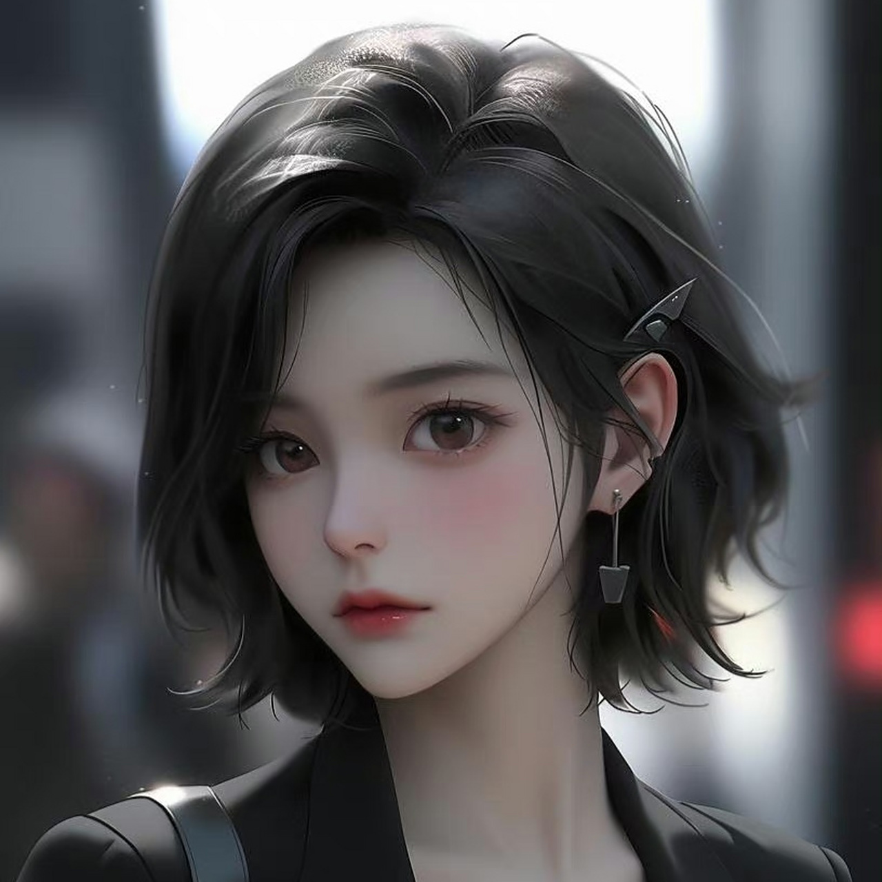 动漫头像和壁纸# 清冷气质短发女生头像