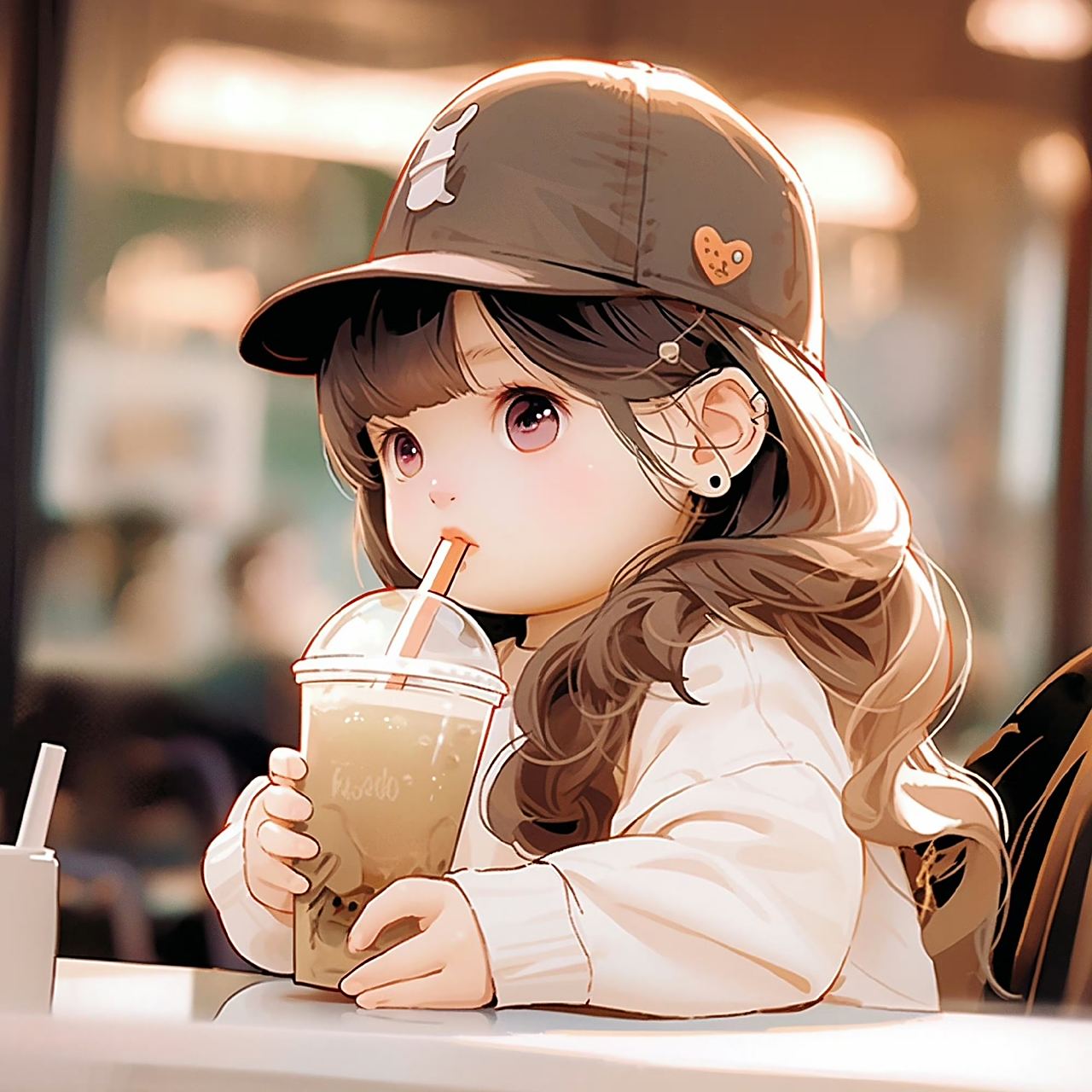 动漫头像和壁纸# 夏日最后一杯奶茶,萌萌可爱的女生头像