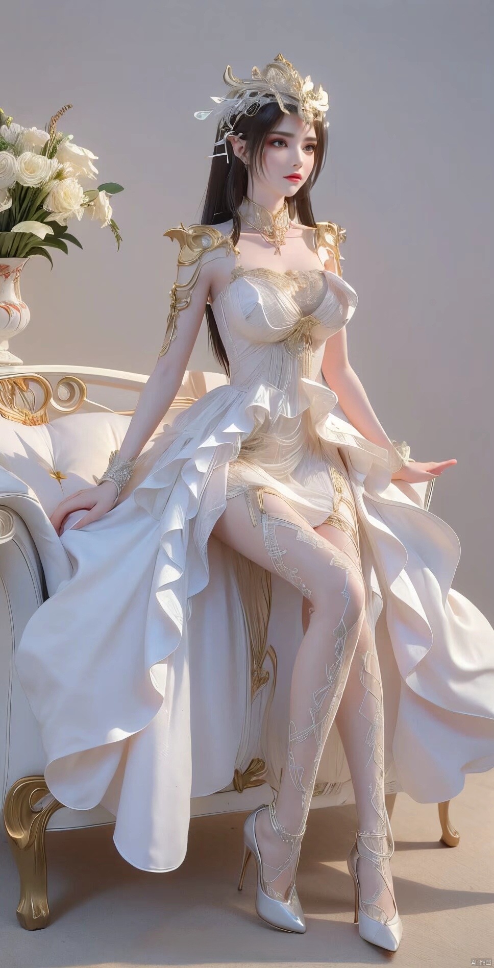斗破苍穹# 美杜莎女王的霸气坐姿,修长肤白貌美的大长腿,是你的最爱