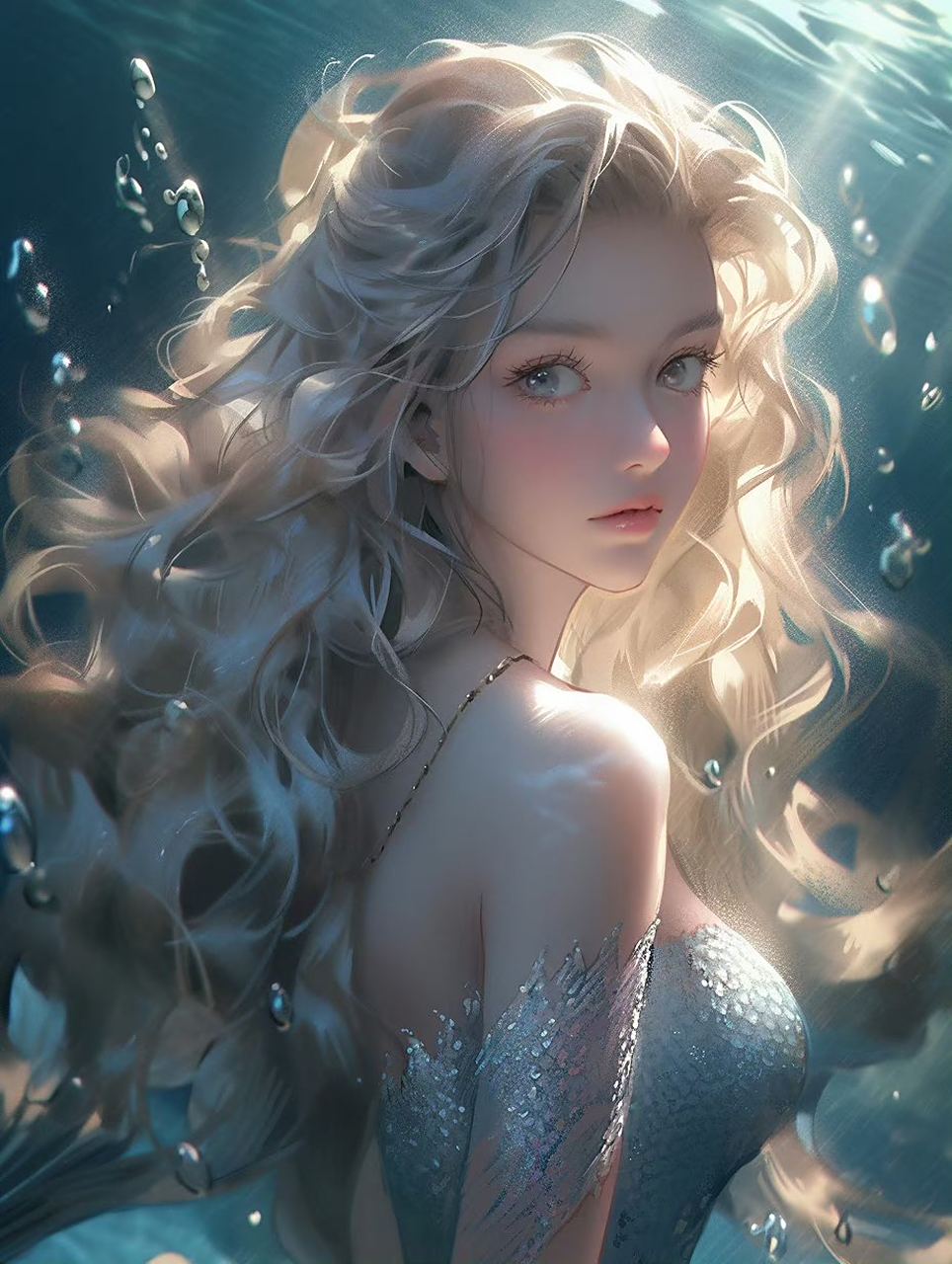 百度ai绘图黑科技# 美人鱼图来袭,你会喜欢上她们吗?