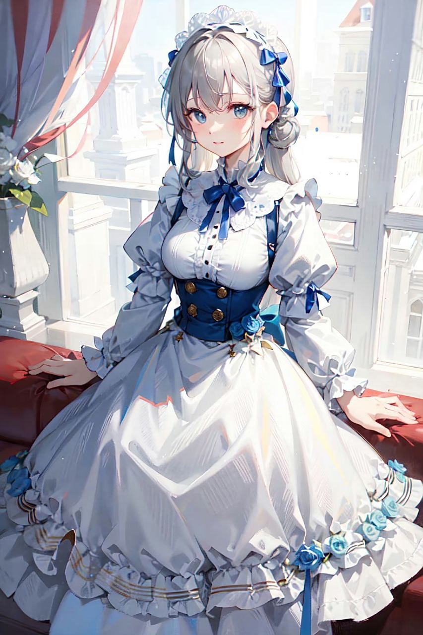 ai绘画# 银发少女