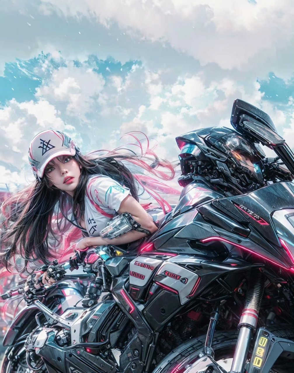 百度ai绘图黑科技# 炫酷的机车女孩,是你心中喜欢的女孩吗?