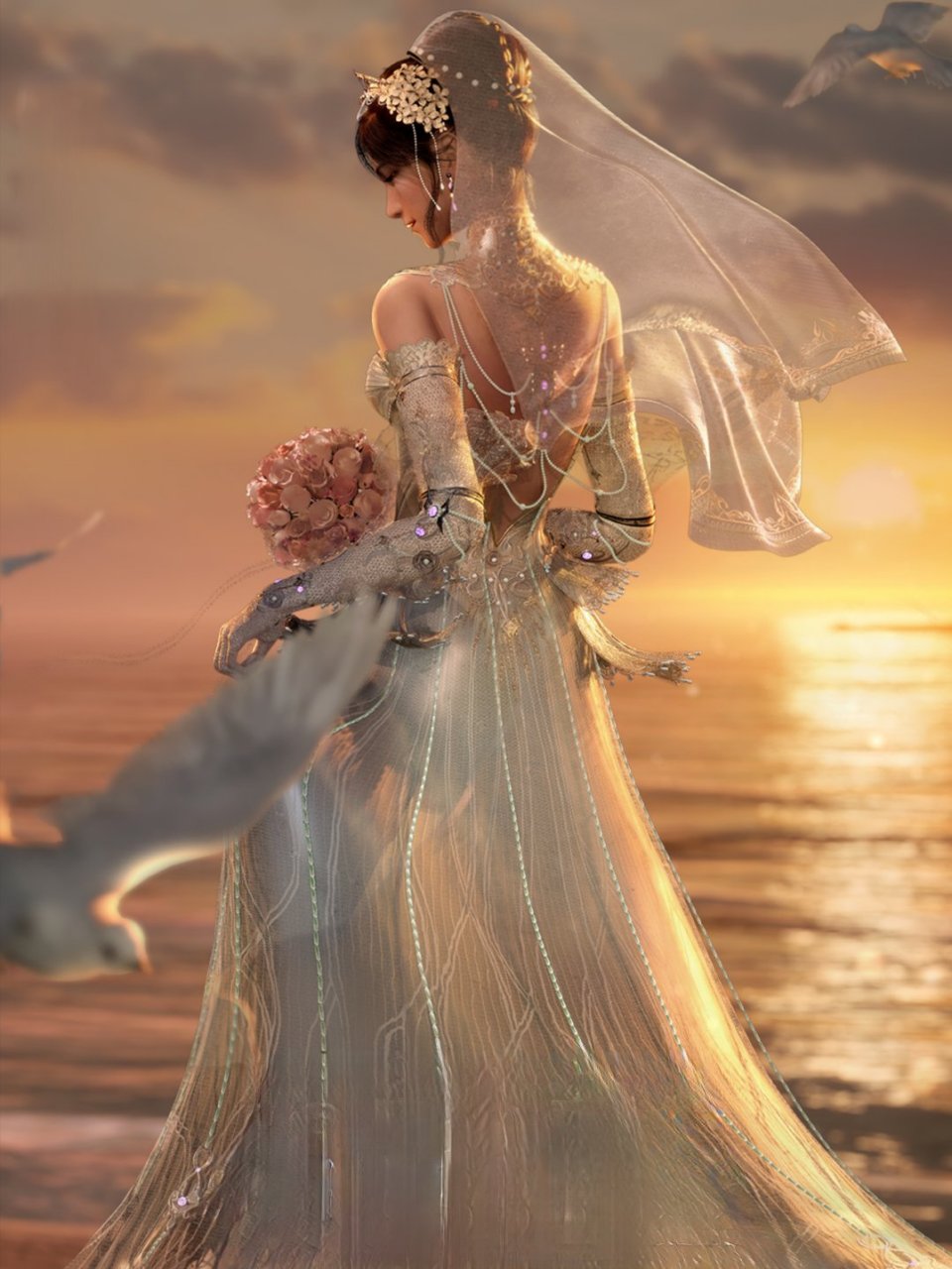 吞噬星空#徐欣身穿着婚纱,等待着罗峰的回归而.