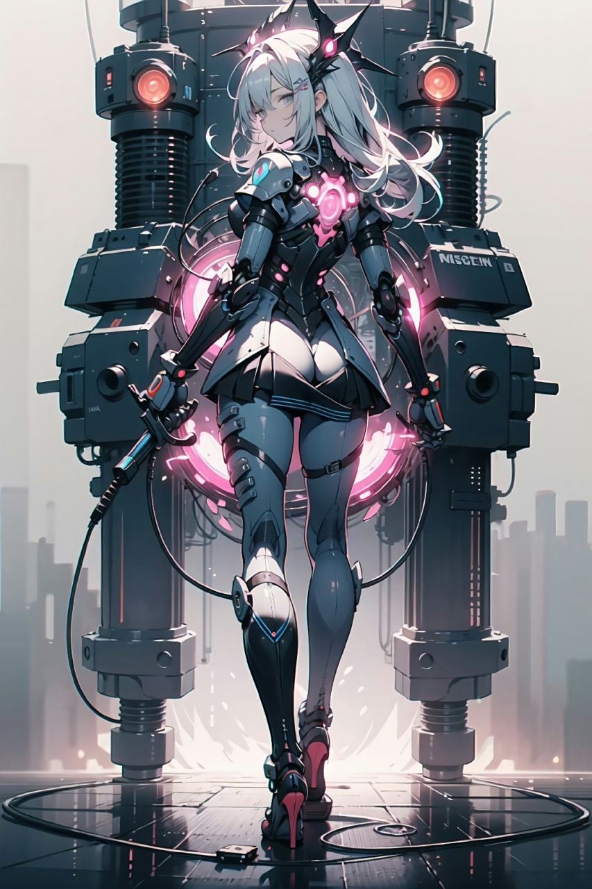 ai绘画# 科技感十足的美少女战士