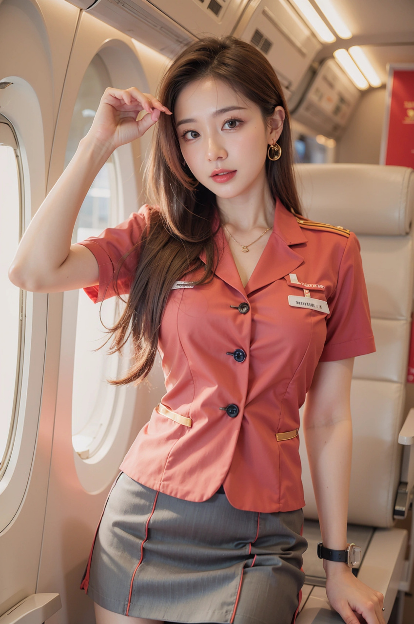 ai绘画#  95空姐风华,短发与制服的魅力!99  99哇塞!