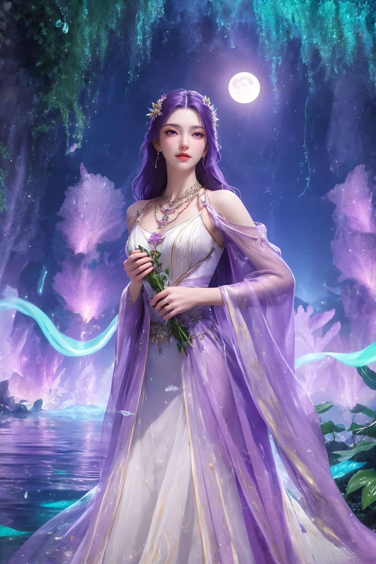 国漫女神# #完美世界# 绝美紫发女神,高贵优雅动人的帝后云曦.