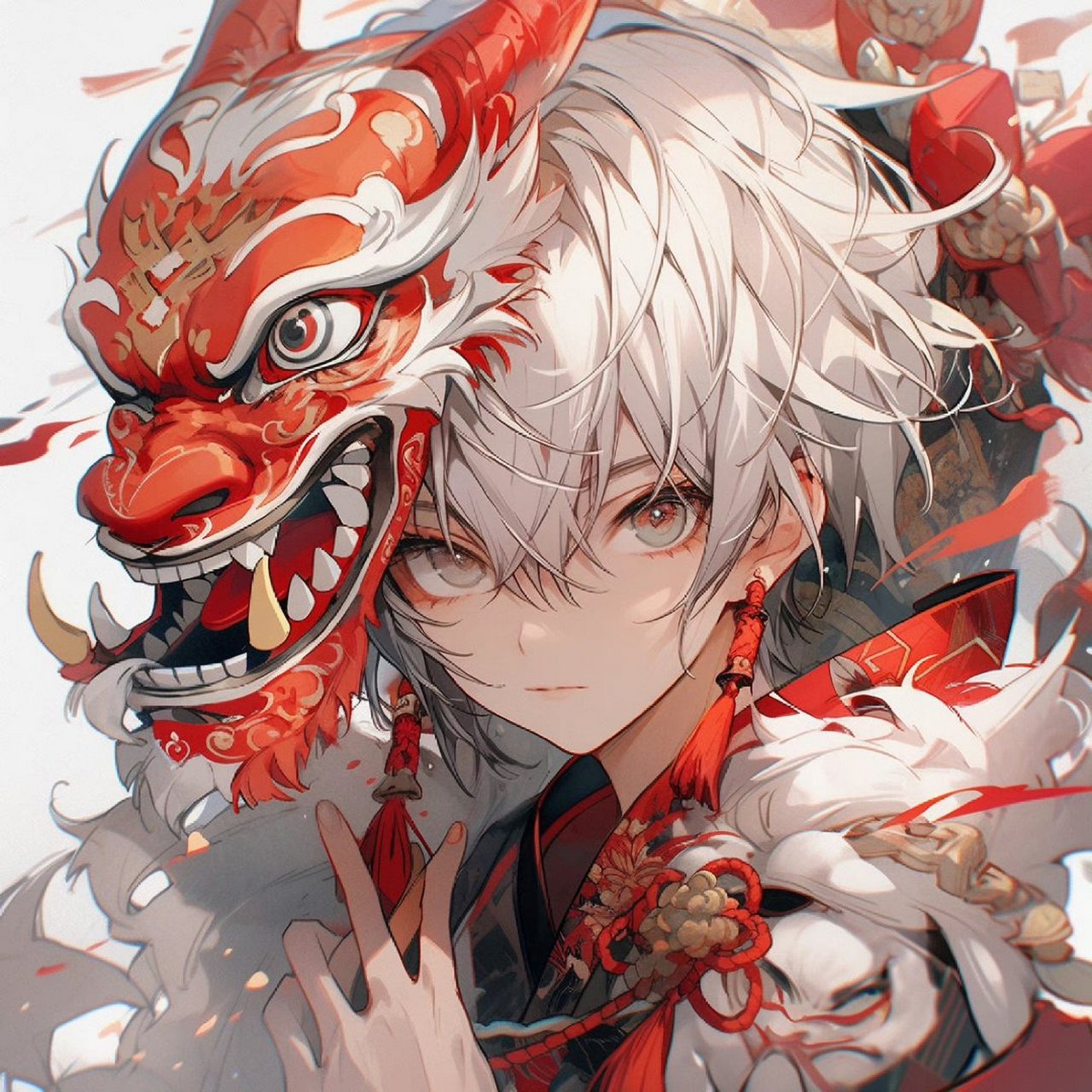 动漫头像和壁纸# 狐狸面具男生专属头像,等待你来领取哦!