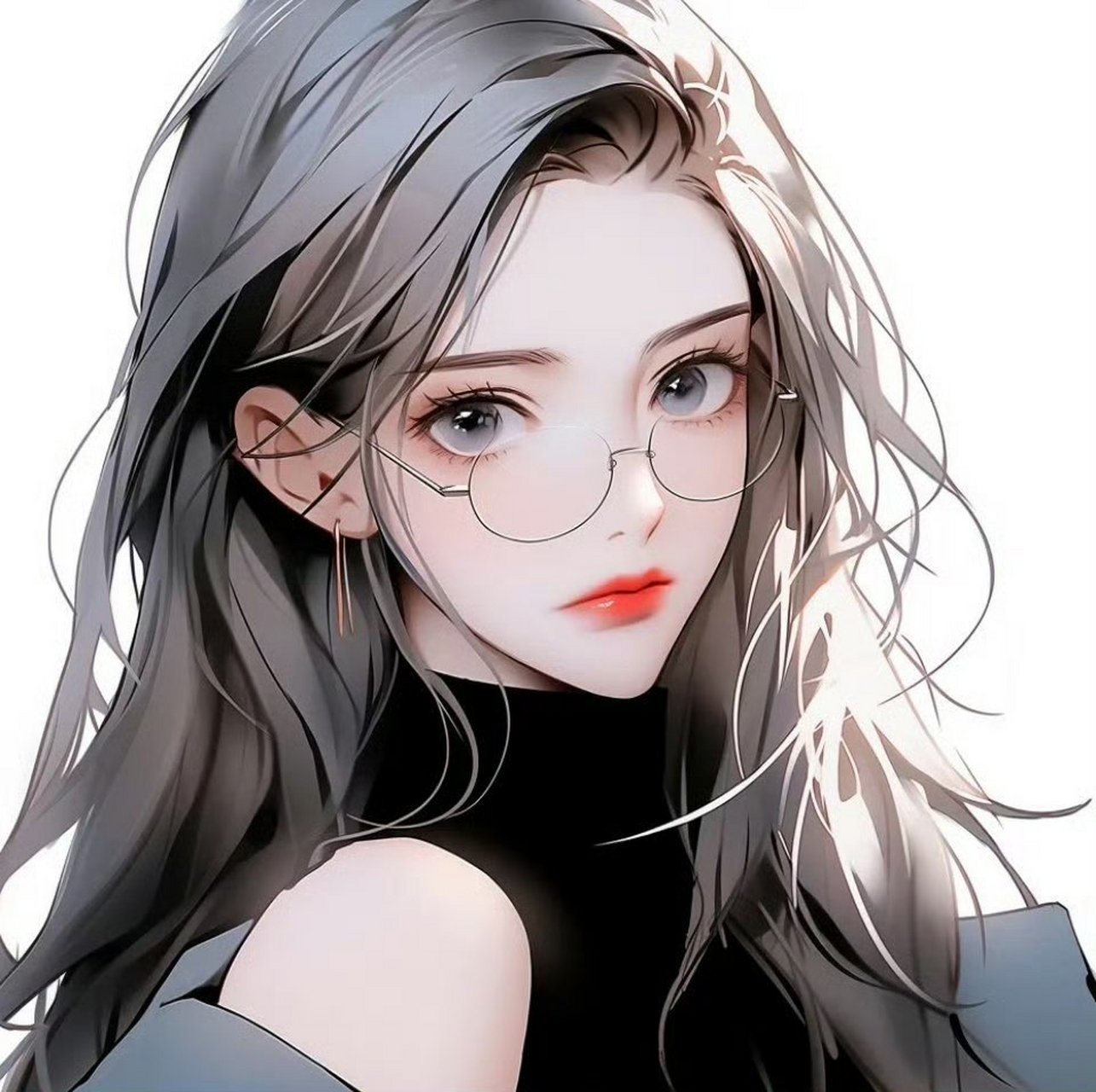 动漫头像和壁纸 冷艳气质戴眼镜系列女生头像 676767#九月