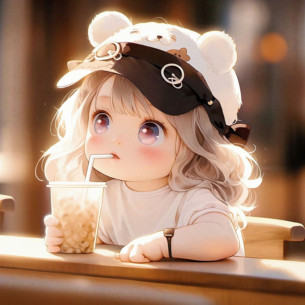 动漫头像和壁纸# 夏日最后一杯奶茶,萌萌可爱的女生头像