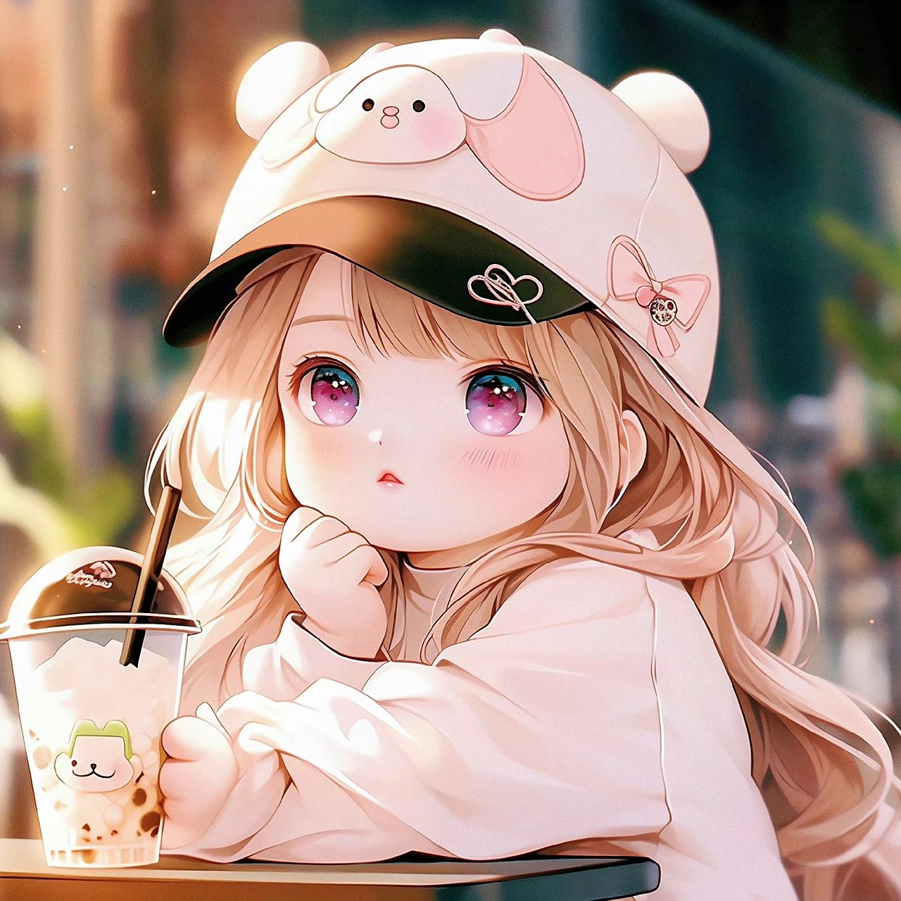 动漫头像和壁纸# 夏日最后一杯奶茶,萌萌可爱的女生头像