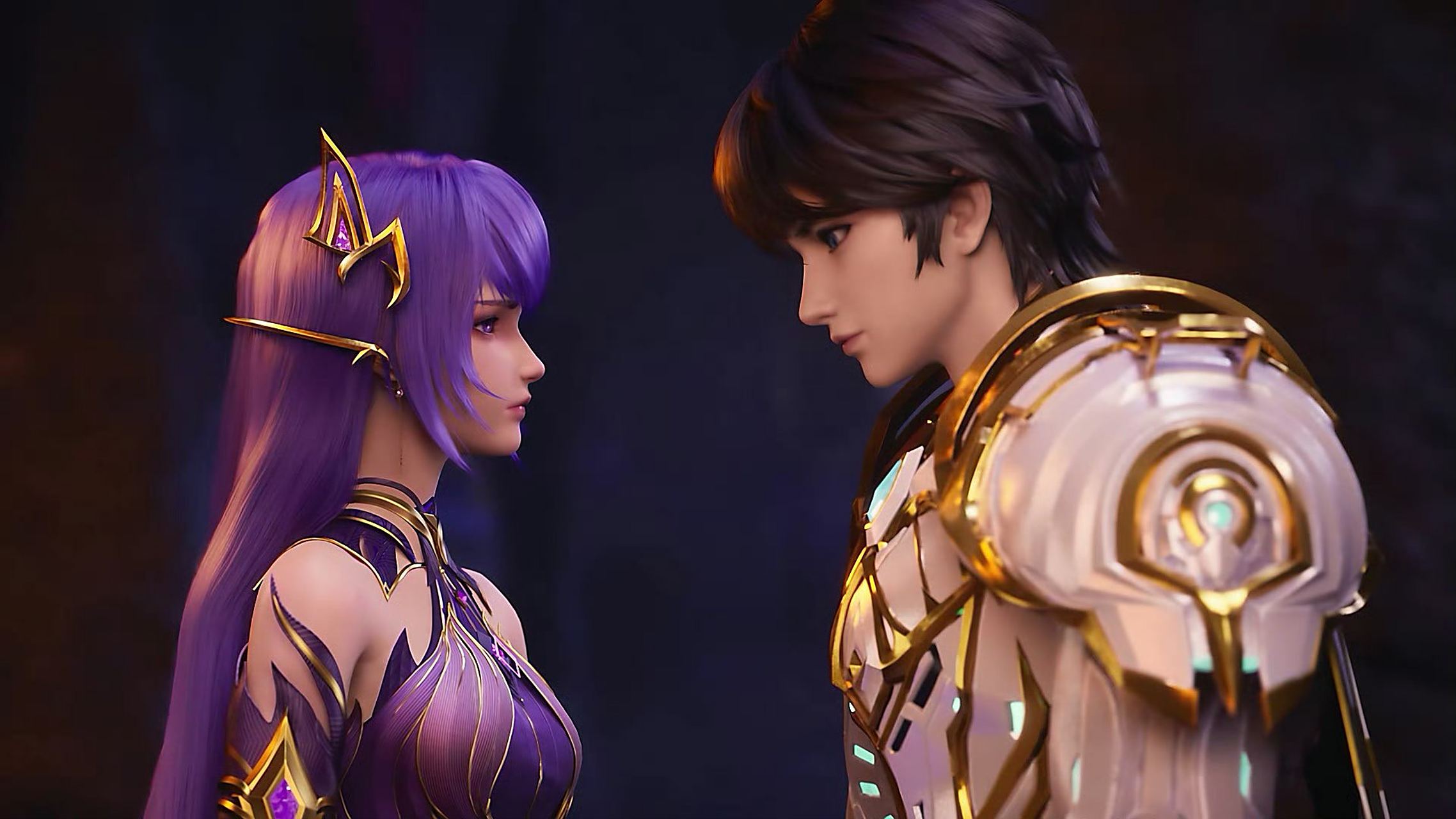 斗罗大陆# #神印王座# 龙皓晨与圣采儿的甜蜜时刻,这对情侣太惹人