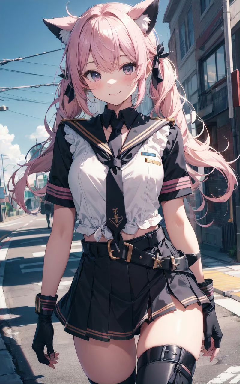 ai绘画# #二次元# 可爱的红发猫系少女,不同的装扮有着不同风味,醇乙