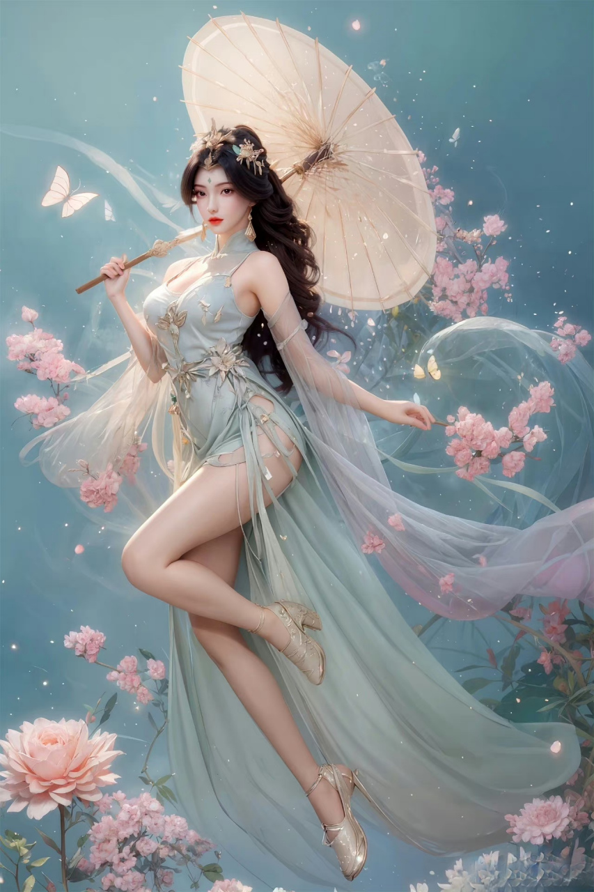 完美世界# #国漫女神# 持伞优雅高贵的古风古韵的的女神,柳神尽显