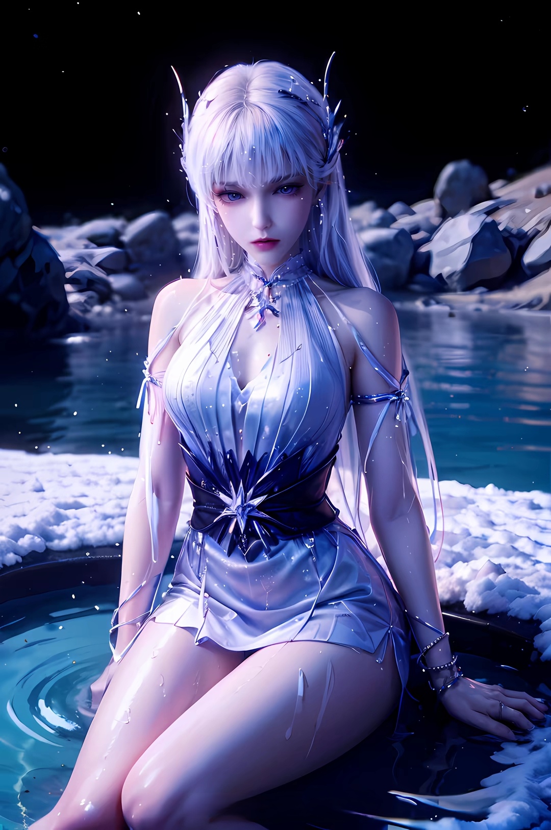 国漫女神# #神印王座# 白发的圣采儿,是不是有着独特的魅力之美.