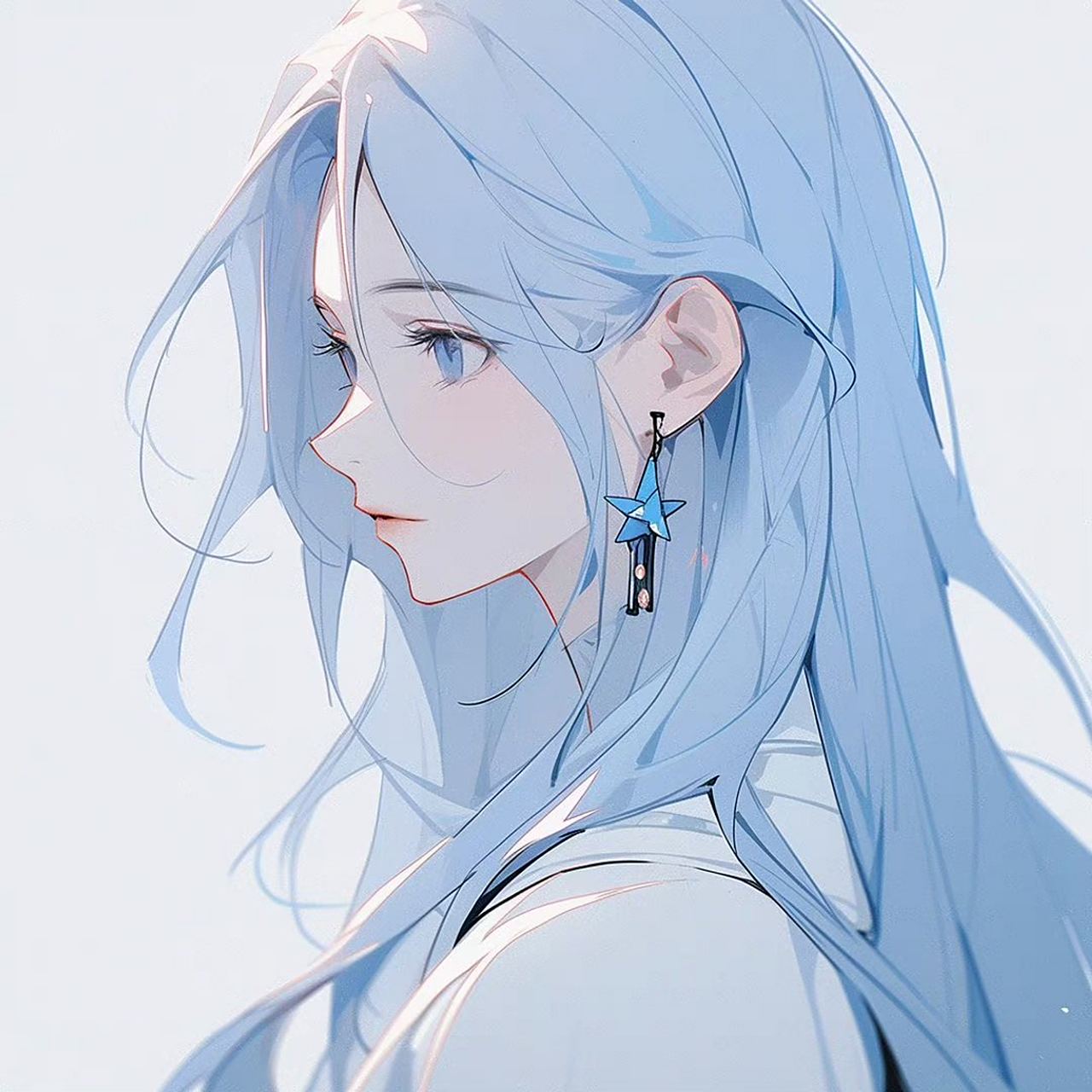 动漫头像# 忧郁的蓝色系女生动漫头像