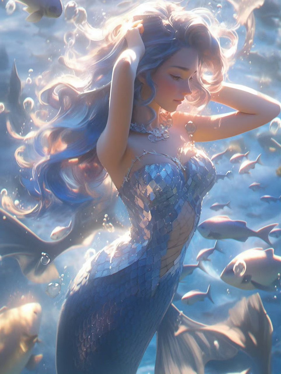 百度ai绘图黑科技# 美人鱼图来袭,你会喜欢上她们吗?