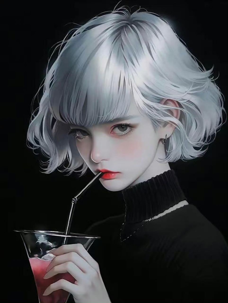 动漫头像和壁纸# 高冷气质银色系短发女生头像,大家有喜欢的吗?