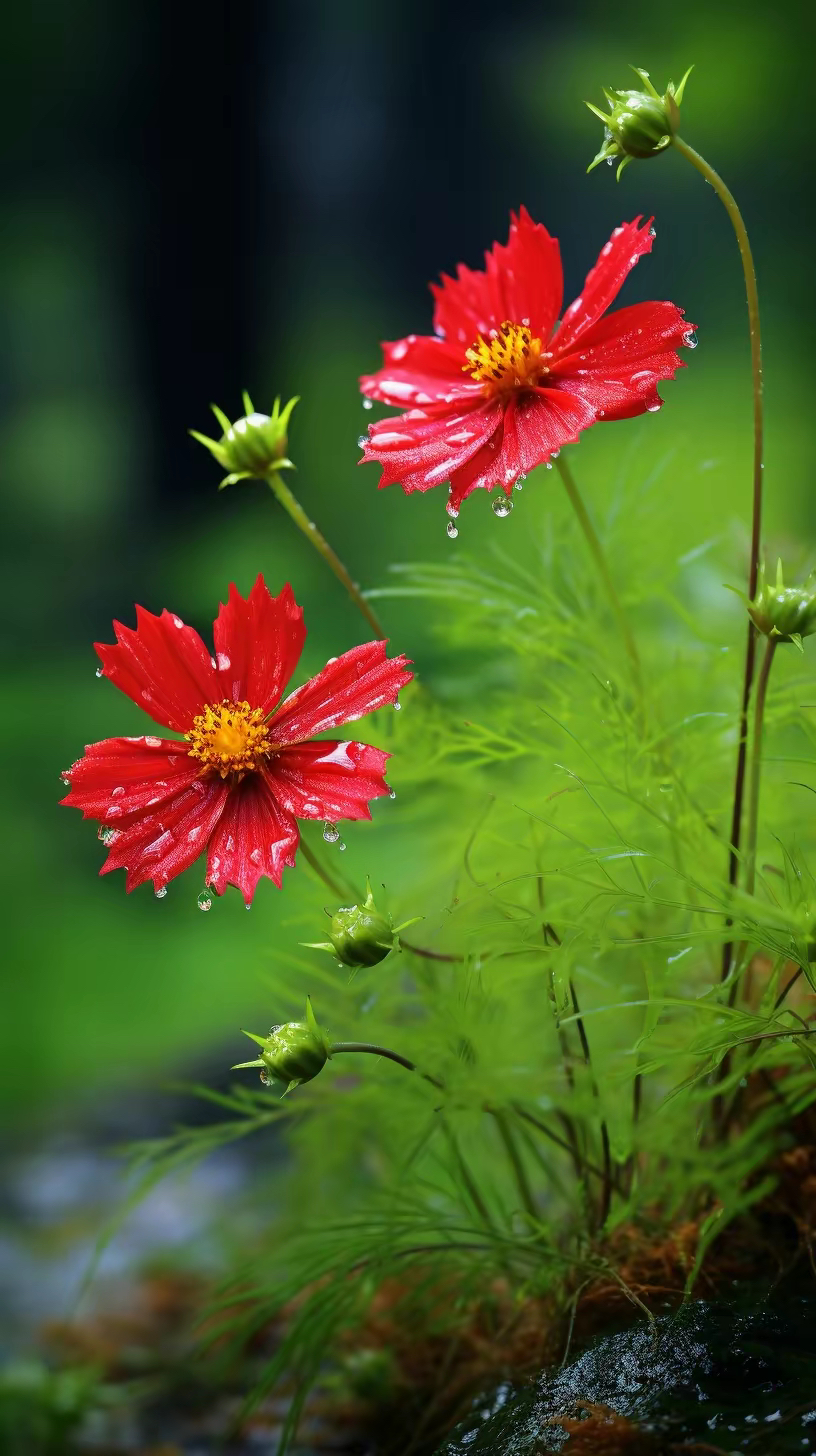 雨后的花草图片真实图片