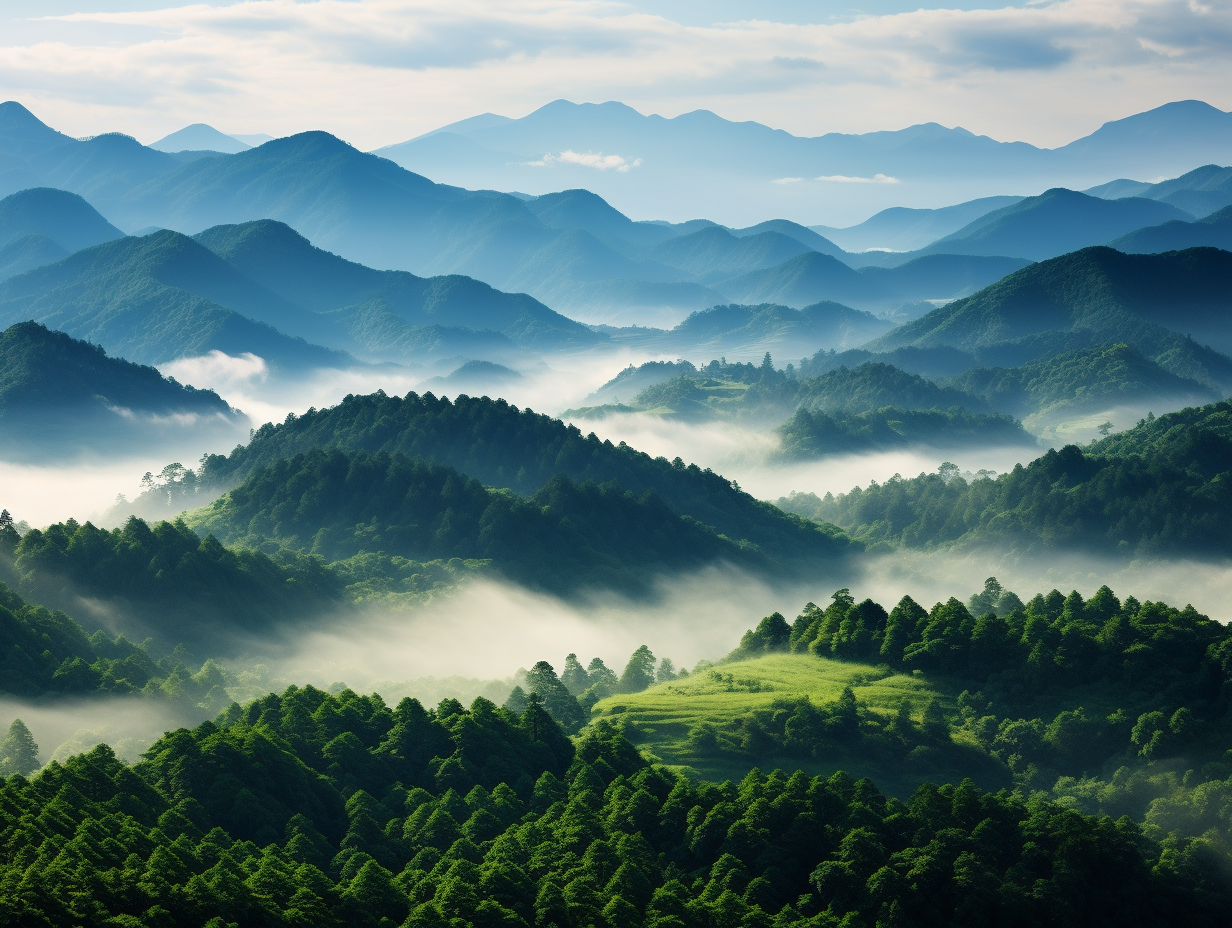 远山云烟绕