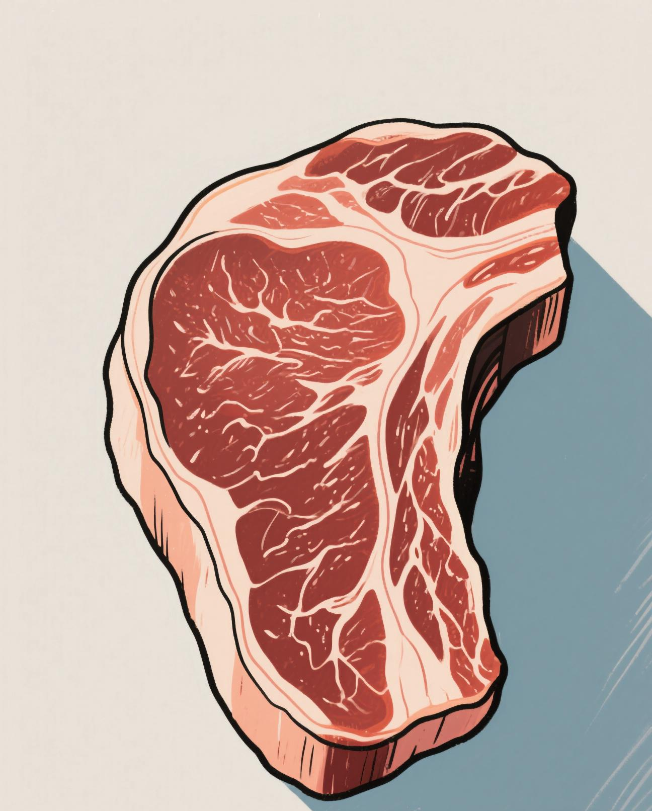图片牛肉插画卡通冷冻牛肉牛肉  卡通图片牛肉线条牛肉肌肉皮下脂肪