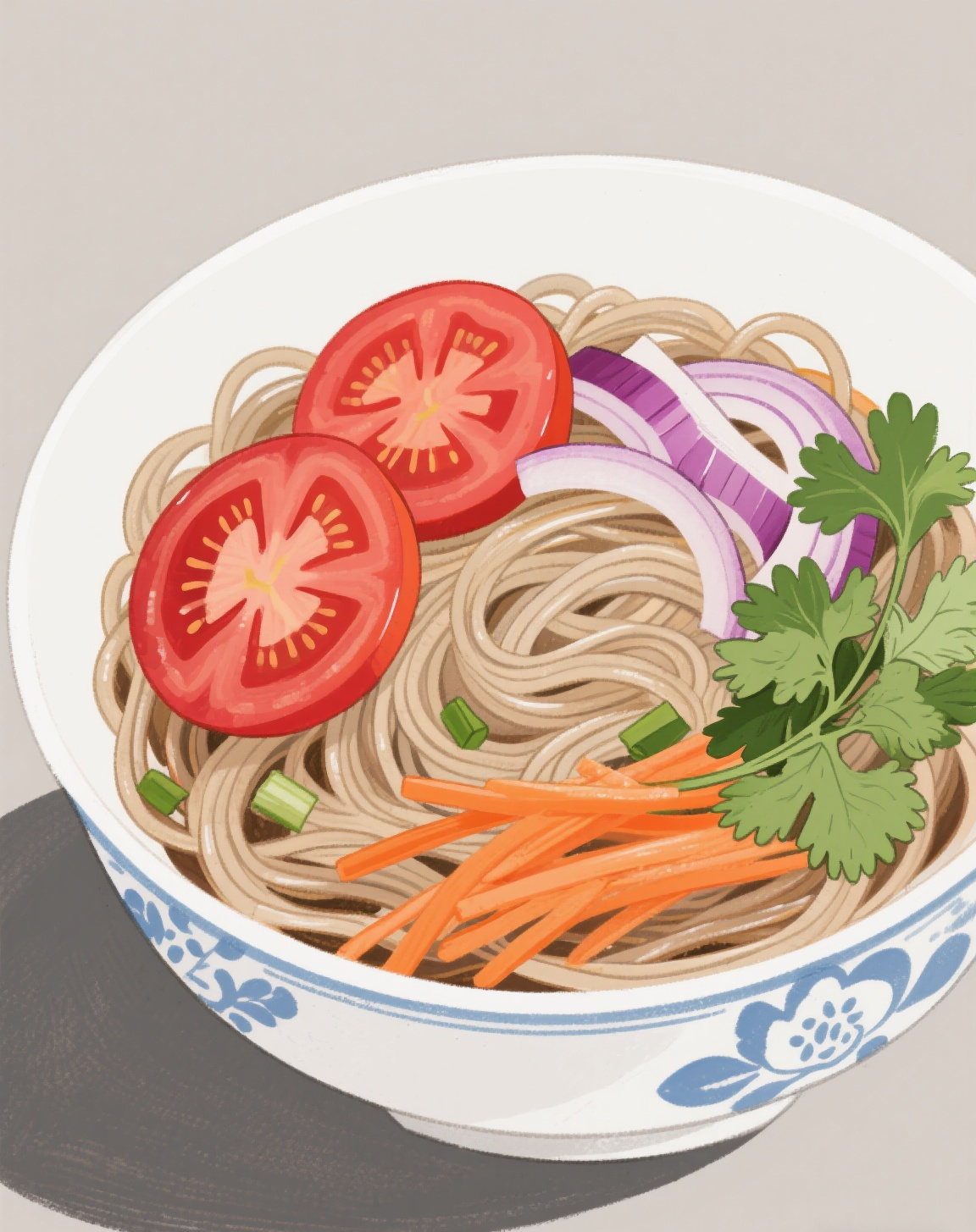 以荞麦面为主料,富含膳食纤维与黄酮类化合物,能辅助降血脂,控血糖