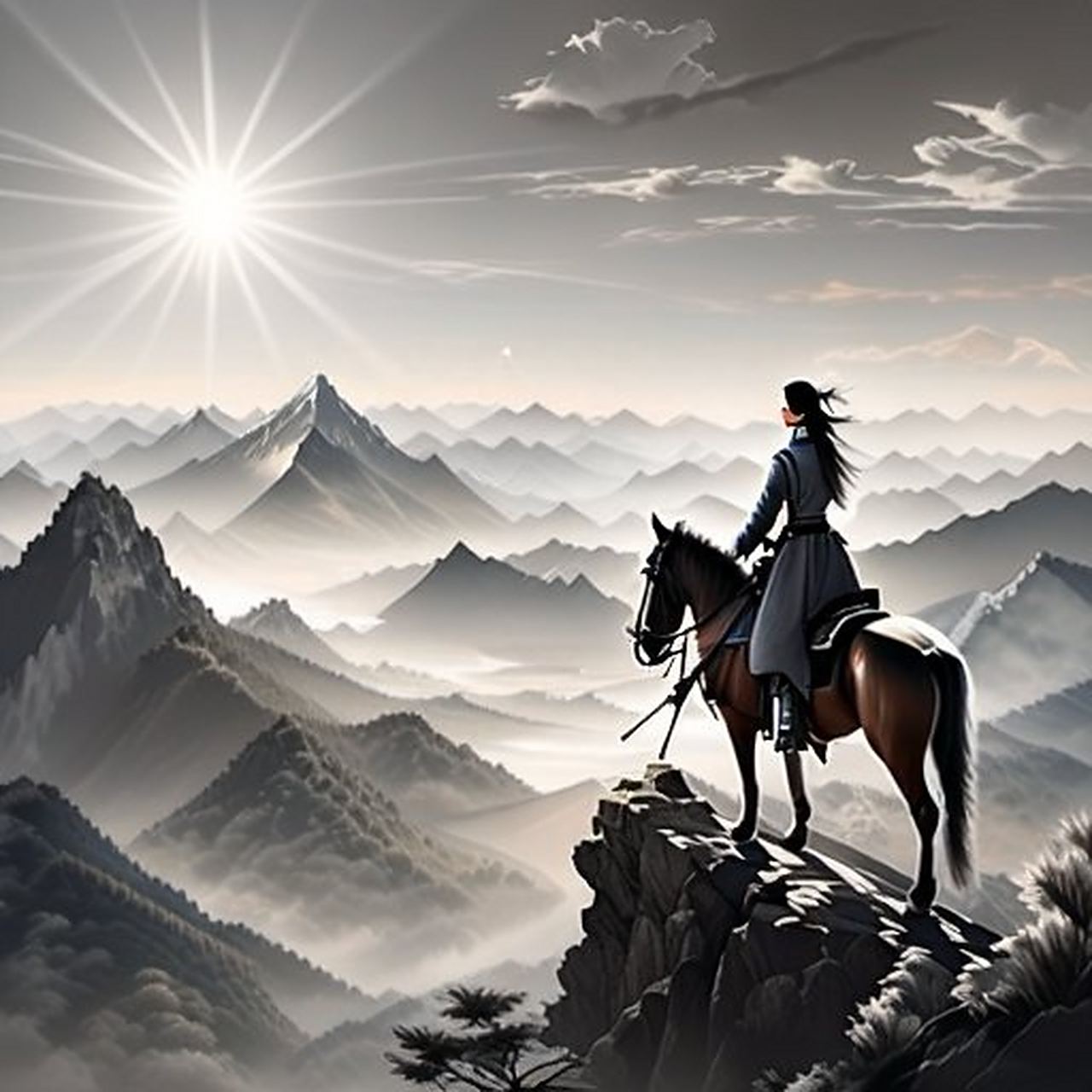 我驰骋,我飞翔,我纵马; 我高歌,我飞扬,我舞剑花; 日月流转,渲染芳华