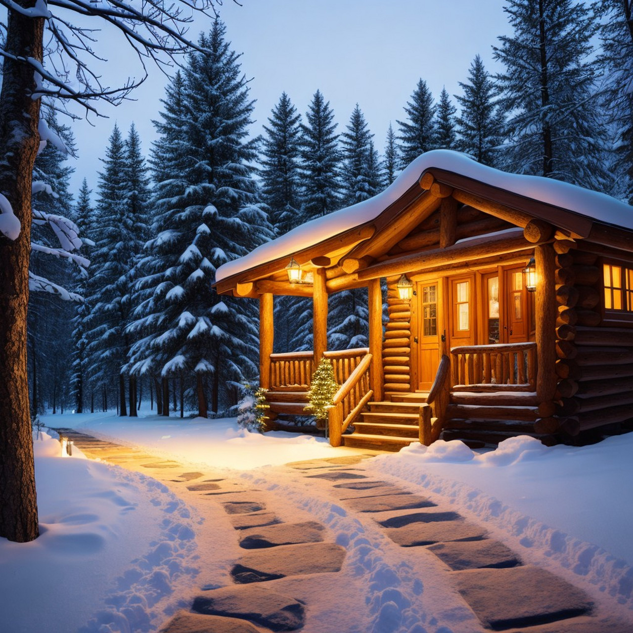 "冬日的黄昏,雪花飘舞,我坐在雪中小屋,感受那份宁静与诗意
